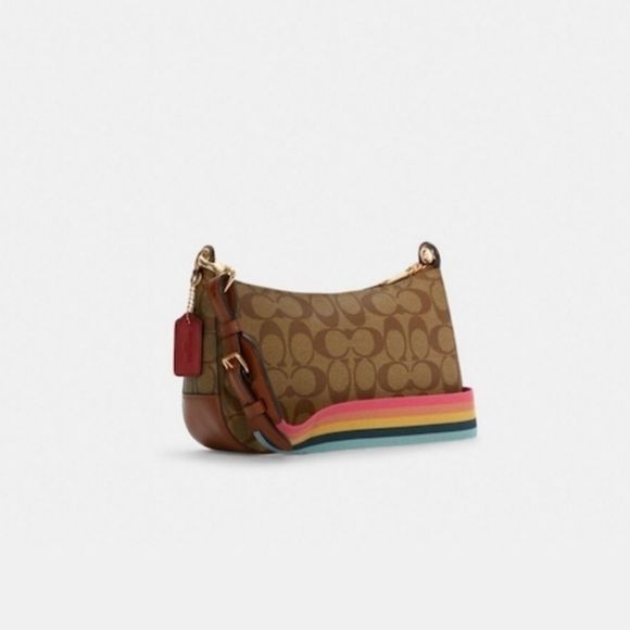 coach Jes Baguette In Signature Canvas With Coach Radial Rainbow NWT - Picture 3 of 10